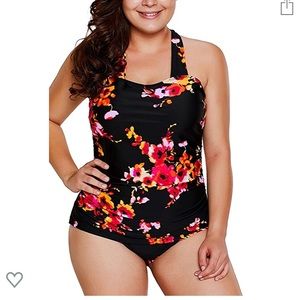 Wavely H-Back floral print sarong front swimsuit